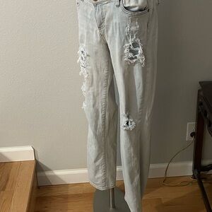 KUT from the cloth Light Blue Straight Leg Distressed Jeans